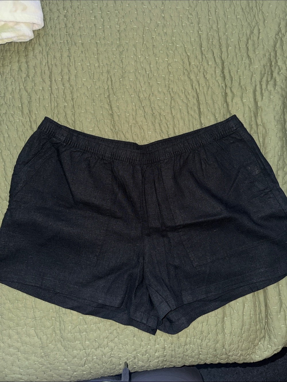 Universal Thread XL High-Waist Black Linen-Blend